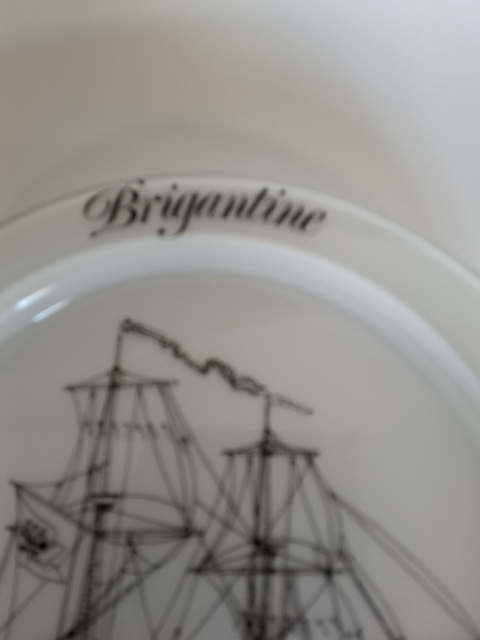Holmegård skibsplatte mrk Brigantine St Peter